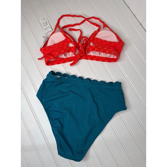 NWT Cupshe Two Peace Swimsuit Bikini Set Bralette Triangle High Waisted BUNDLE M - Picture 3 of 5